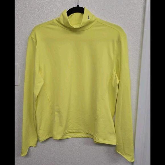 Nike Women  Pullover Running Dry Fit Light Weight Neon Yellow Long Sleeve XL - Picture 1 of 4